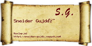 Sneider Gujdó névjegykártya